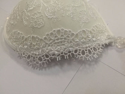 White Lace Embroidery Bra Super Push Up Silicone Bralette Backless Strapless Invisible  Pushup Sticky Bras for Women Wedding