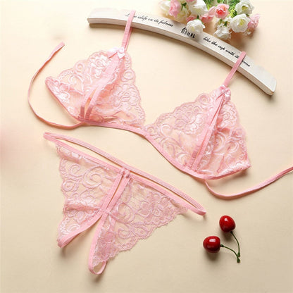 Sexy Lingerie Women Push Up With Lace Straps Transparent Bra Panties Embroidered See Through Comfortable Lingerie Sets Bras